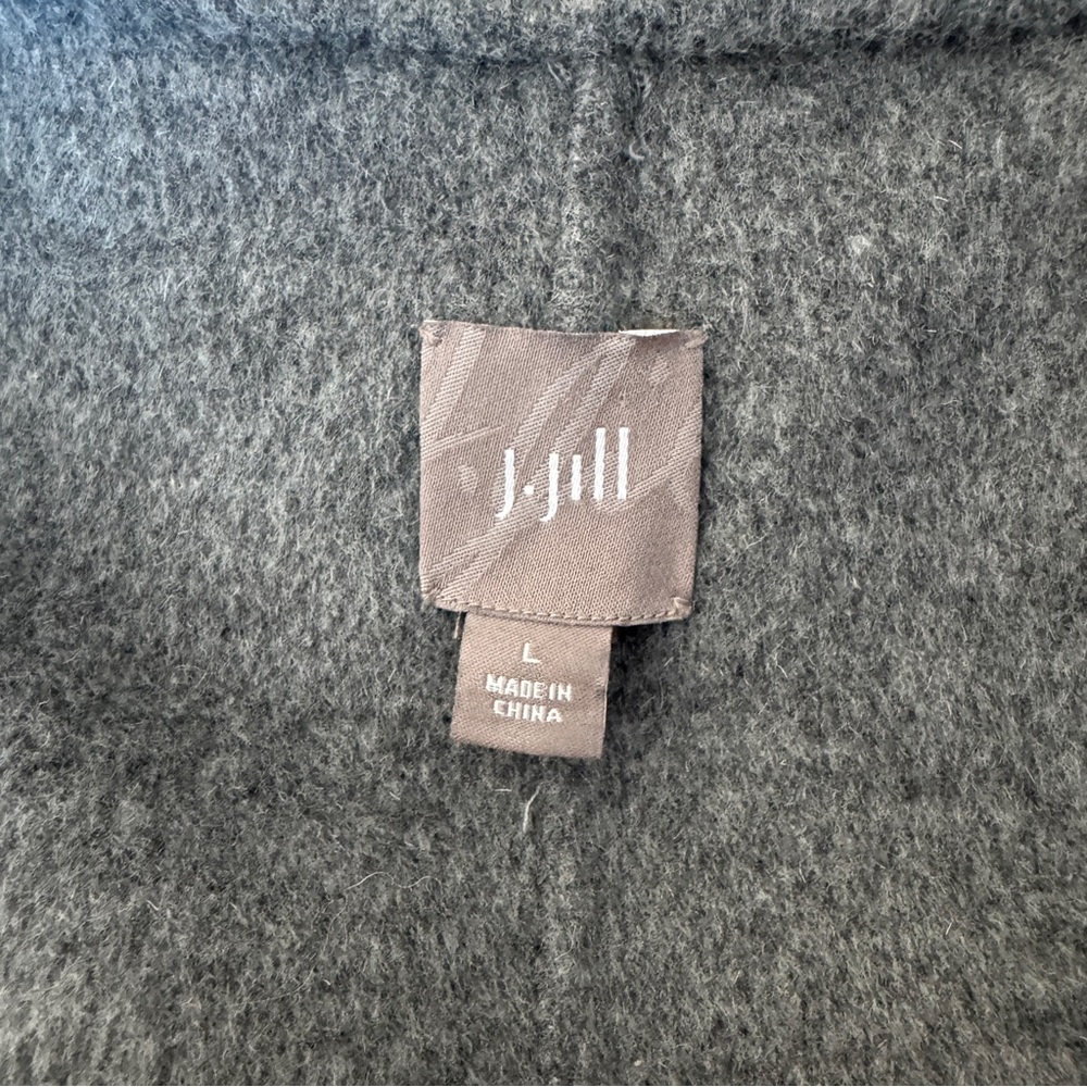 J Jill Gray Wool Angora Blend Hooded Stroller Coat Large - Picture 5 of 7